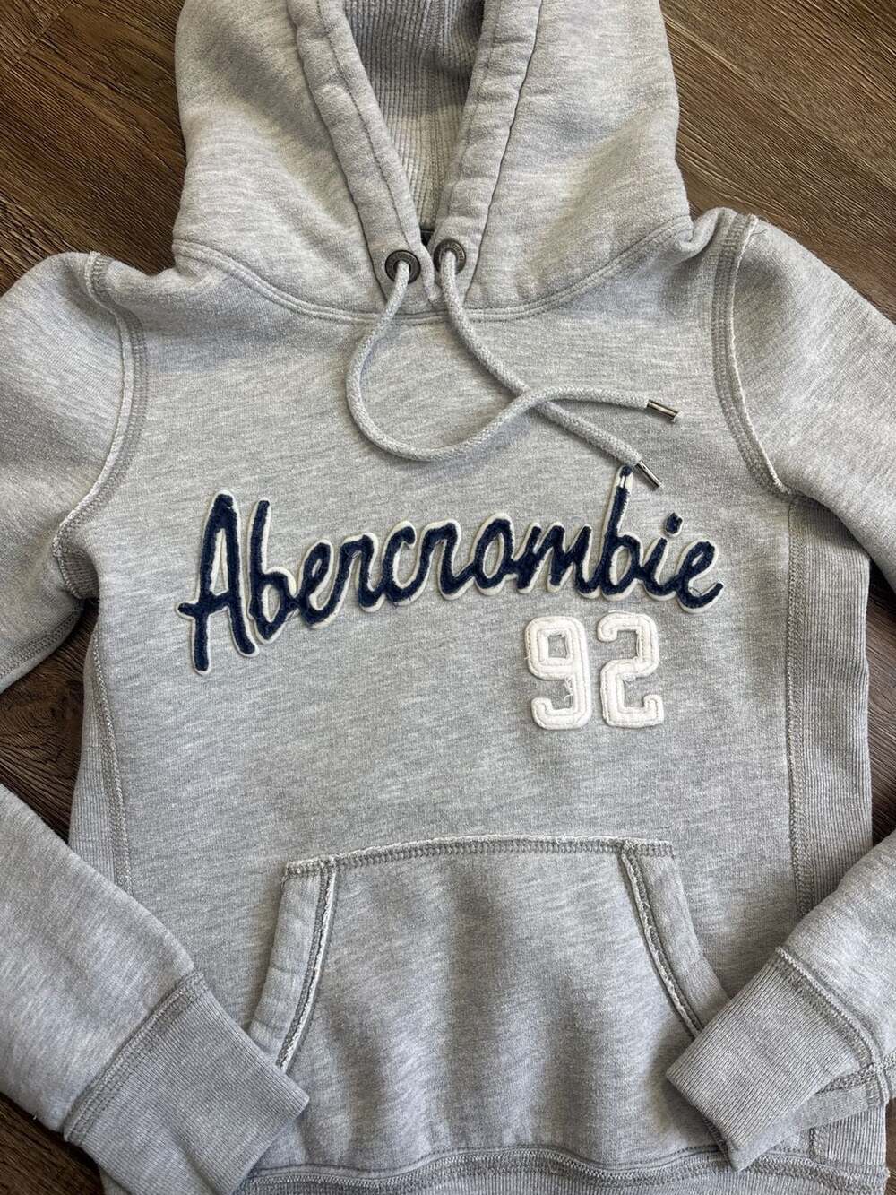 Abercrombie & Fitch Women's Heather Grey Y2K Logo Hoodie Size S - Picture 2 of 6